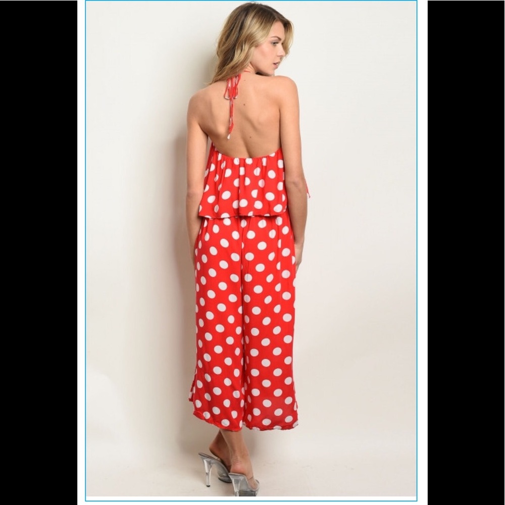 ❤️Cute red polka dot jumpsuit - Picture 3 of 6